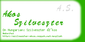 akos szilveszter business card